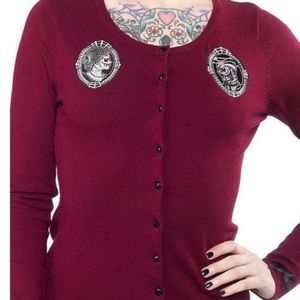 Sourpuss Zombie Cameo Cardigan, XL